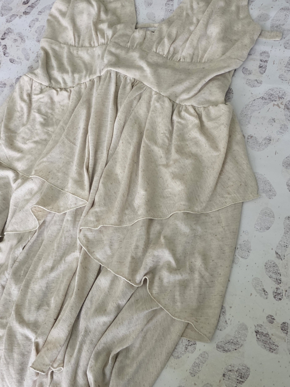 Free People Cream Tiered V-Neck Mini Dress - Picture 5 of 13
